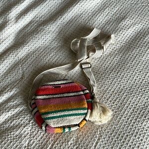 Billabong Red and Pink Crossbody Bag with Ethnic-Inspired Design